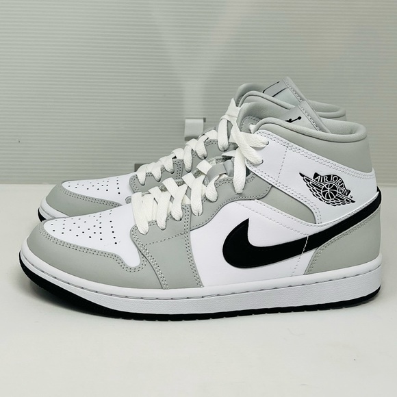 NIKE AIR JORDAN 1 MID**Grey/White Basketball Sneakers**US 7**NIB - Picture 5 of 11